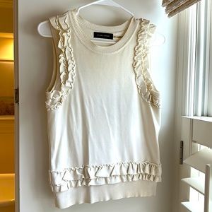 Cream ruffle top